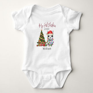 Body Para Bebê Primeiro Natal para o bebê personalizado alpaca ll