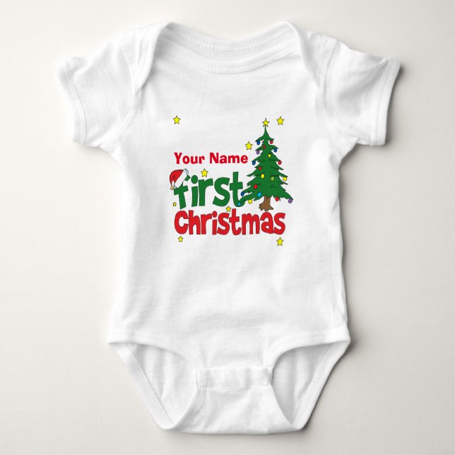 Body Para Bebê Primeiro Natal Personalizado (Frente)