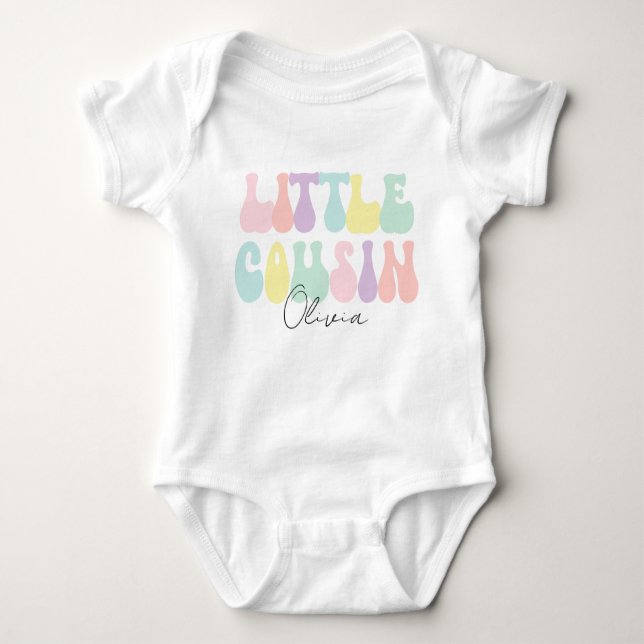 Body Para Bebê Primo Pequeno Pastel Personalizado | Personalizado (Frente)