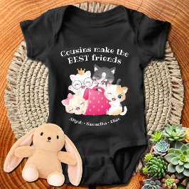 Body Para Bebê Primos Adoráveis de Gatos Fazem os Melhores Amigos