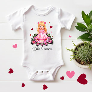 Body Para Bebê Princesa adorável com flores