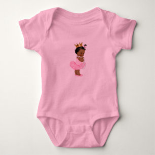 Body Para Bebê Princesa Bailarina Tutu Pérolas Etnia Menina Bebê