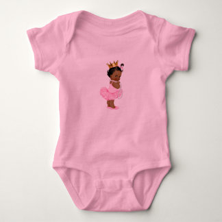 Body Para Bebê Princesa Bailarina Tutu Pérolas Etnia Menina Bebê
