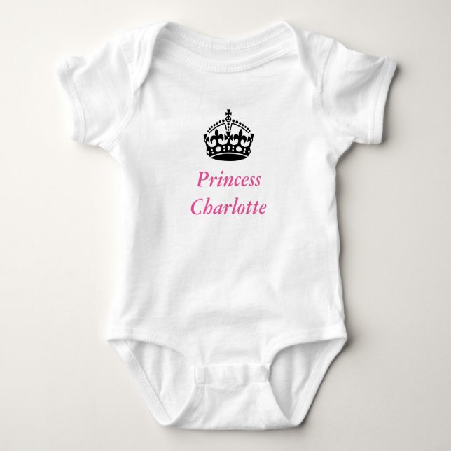Body Para Bebê Princesa Charlotte com um casaco de bebê (Frente)