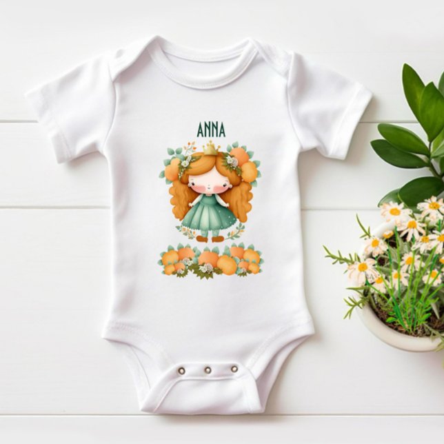 Body Para Bebê Princesa com laranjas e flores (Criador carregado)