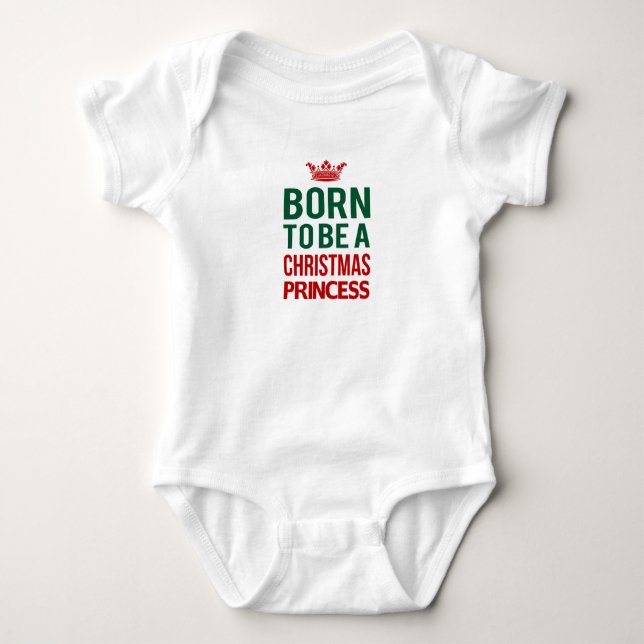 Body Para Bebê Princesa de Natal Bebê Rastreador (Frente)