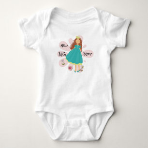 Body Para Bebê Princesa Irmã Marrom Cabelo