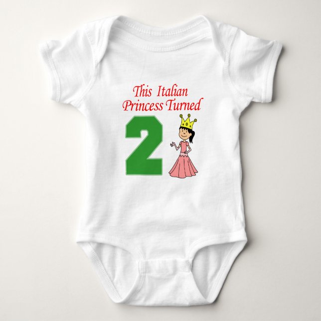 Body Para Bebê Princesa Italiana Turrou Dois (Frente)