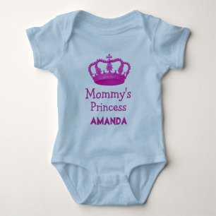 Body Para Bebê Princesa mamãe com Coroa Rosa V24B12