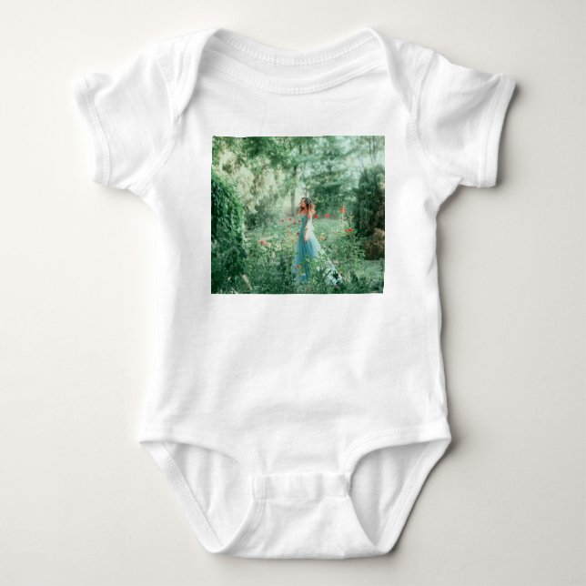 Body Para Bebê Princesa Morena: Floresta de Fadas Aquarela (Frente)
