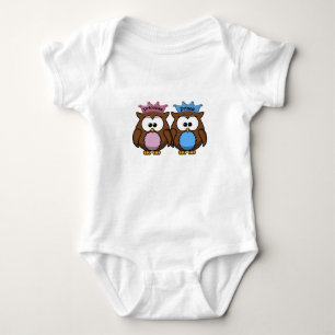 Body Para Bebê princesa & príncipe gêmeos da coruja