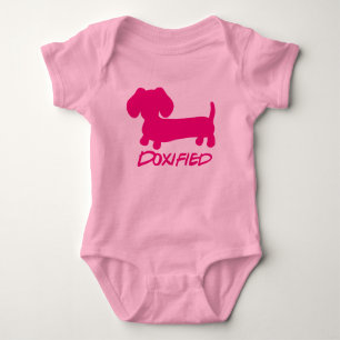 Body Para Bebê Princesa Rosa Dachshund Doxified Baby One Piece