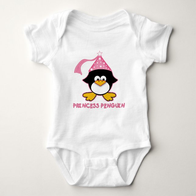 Body Para Bebê Princesa Rosa Pinguim (Frente)