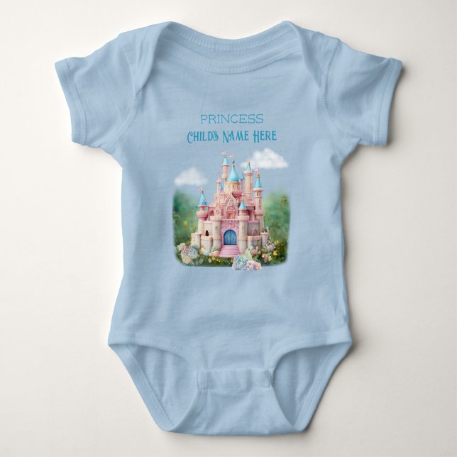 Body Para Bebê Princesa Rosa Rainha Floresta Floral Conto de Fada (Frente)