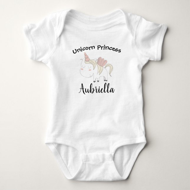Body Para Bebê Princesa Unicórnio (Frente)