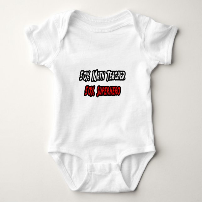 Body Para Bebê Professor de Matemática / Super-herói (Frente)