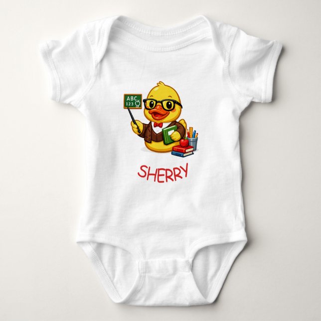 Body Para Bebê Professor Pato de Borracha (Frente)