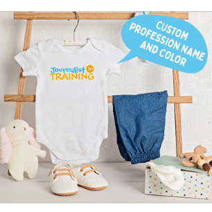 Body Para Bebê Profissão Personalizada Engraçada Nome Azul Laranj