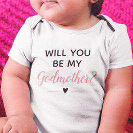 Body Para Bebê Proposta de Madrinha Cor-de-Rosa Fofa