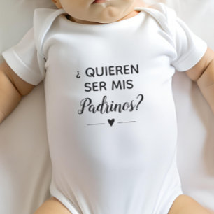 Body Para Bebê Proposta Quieren Ser Mis Padrinos