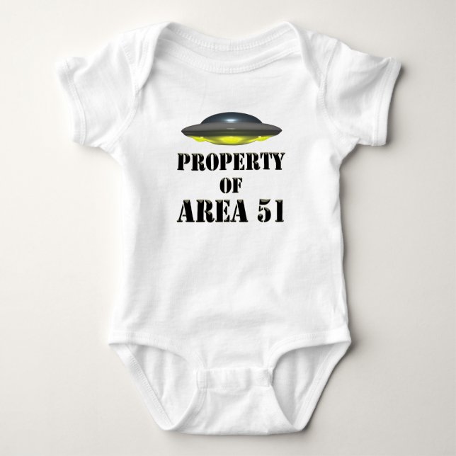 Body Para Bebê Propriedade da Área 51 (Frente)