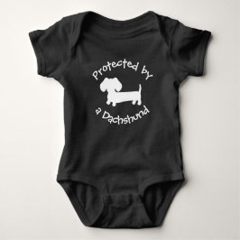 Body Para Bebê Protected by a Dachshund - Baby Wiener Dog Lover B