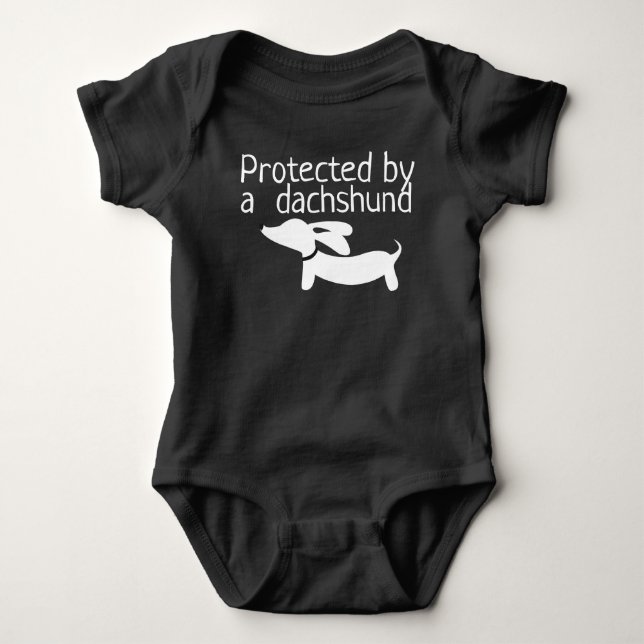 Body Para Bebê Protegido pelo Conjunto de Bebê Dachshund Neutro e (Frente)
