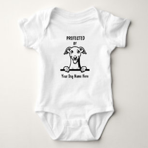 Body Para Bebê Protegido pelo nome personalizado de cão galinheir