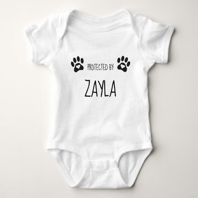 Body Para Bebê Protegido Personalizado Por Nome De Pet (Frente)