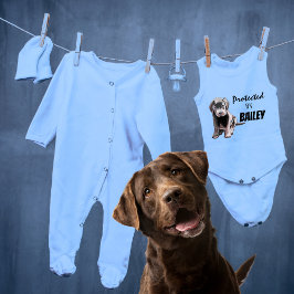 Body Para Bebê Protegido Por Bailey Azul