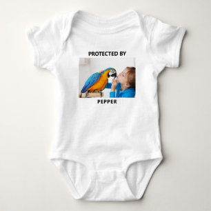 Body Para Bebê Protegido Por Foto Pet Bird Personalizada Engraçad