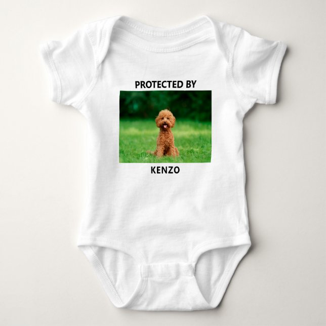 Body Para Bebê Protegido por Foto Pet Funny Personalizado (Frente)