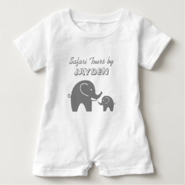 Body Para Bebê Protetor de bebê elefante de cinza personalizado p
