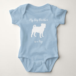 Body Para Bebê Pug Chá de fraldas Cachorro Blue Puppy Boy