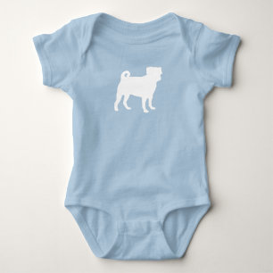 Body Para Bebê Pug Chá de fraldas Cachorro Blue Puppy Boy
