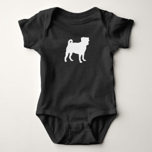 Body Para Bebê Pug Chá de fraldas Cão Cinza Puppia Gênero Neut