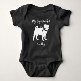 Body Para Bebê Pug Chá de fraldas Cão Cinza Puppia Gênero Neut