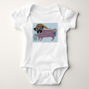 Body Para Bebê Pug em PJs