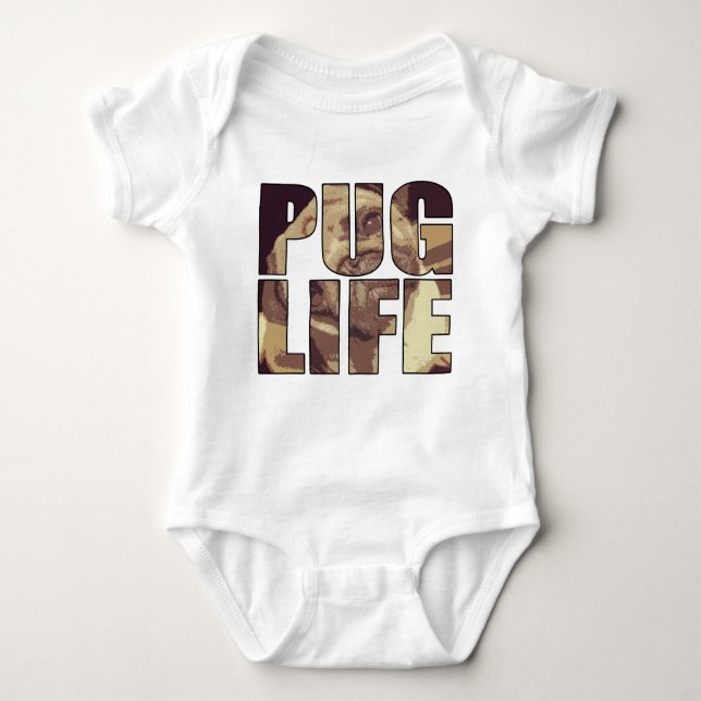 Body Para Bebê Pug Life (Frente)