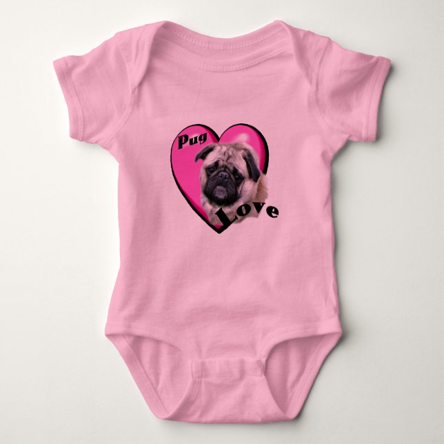 Body Para Bebê Pug Lovers (Frente)