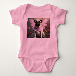 Body Para Bebê Pug Real: A Fada Princesa de Reinos Encantados