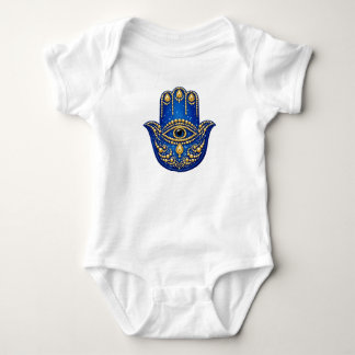 Body Para Bebê Pulseira Hamsa Amuleto de Proteção Bebê
