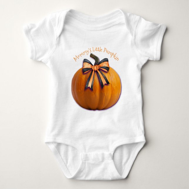 Body Para Bebê "Pumpkin de Mamãe" personalizável (Frente)