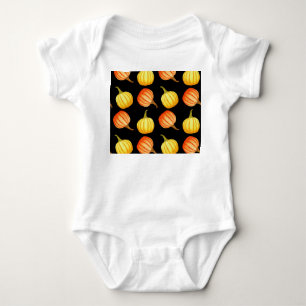 Body Para Bebê Pumpkin Laranja: Padrão De Aquarela Sem Costura.