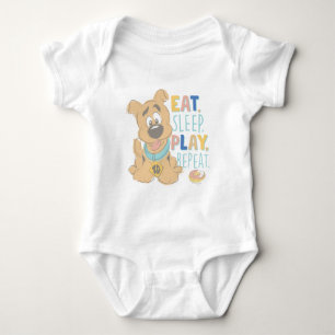 Body Para Bebê Puppy Scooby-Doo "Coma, Dorme, Jogue, Repita"