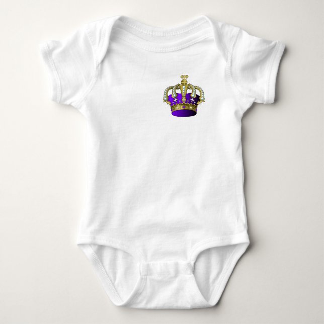 Body Para Bebê Purple Dourado Princesa Príncipe Rainha Rei (Frente)