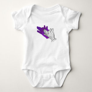 Body Para Bebê Púrpura de Lobo Silhouette de Mão