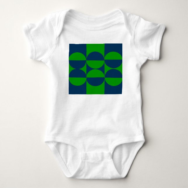 Body Para Bebê Quadrados e Círculos Bauhaus (Frente)