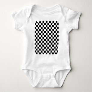 Body Para Bebê Quadro De Verificação Clássico Preto E Branco