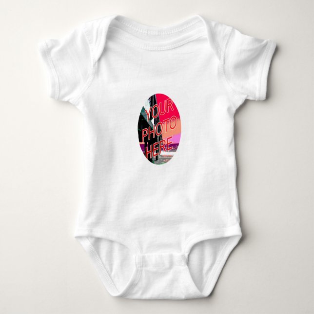 Body Para Bebê Quadro oval da foto (Frente)